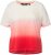 Ulla Popken Dip Dyed Short Sleeve Logo Tee Off-White - Camisetas estampadas para mujer - 
