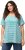 Ulla Popken Palm Tree Embroidered Tee Turquoise Green - Camisetas estampadas para mujer - 