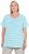 Ulla Popken Palm Tree Embroidered Tee Deep Aqua - Camisetas estampadas para mujer - 