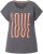 Ulla Popken LOVE Short Sleeve Graphic Tee Graphite Grey - Camisetas estampadas para mujer - 