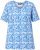 Ulla Popken Coral Reef Printed Short Sleeve V-Neck Tee Teal Blue - Camisetas estampadas para mujer - 
