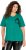 Ulla Popken Embroidered Face Motif Short Sleeve V-Neck Tee Emerald Green - Camisetas estampadas para mujer - 