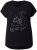 Ulla Popken Metallic Animal Cap Sleeve Graphic Tee Black - Camisetas estampadas para mujer - 
