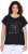 Ulla Popken Metallic Animal Cap Sleeve Graphic Tee Black - Camisetas estampadas para mujer - 