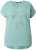 Ulla Popken Metallic Animal Cap Sleeve Graphic Tee Light Green - Camisetas estampadas para mujer - 