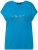 Ulla Popken Metallic Animal Cap Sleeve Graphic Tee Sapphire Blue - Camisetas estampadas para mujer - 
