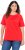 Ulla Popken TRUE Lettering Short Sleeve Tee Neon Red - Camisetas estampadas para mujer - 
