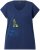 Ulla Popken Half-Sleeve A-line V-Neck Boat Pattern T-Shirt Ink Blue - Camisetas estampadas para mujer - 
