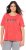 Ulla Popken Easy Short Sleeve Acid Wash Graphic Tee Light Red - Camisetas estampadas para mujer - 