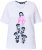 Ulla Popken Flocked Short Sleeve Graphic Tee Snow White - Camisetas estampadas para mujer - 
