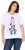 Ulla Popken Flocked Short Sleeve Graphic Tee Snow White - Camisetas estampadas para mujer - 
