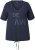 Ulla Popken Ride The Wave Short Sleeve V-Neck Graphic Tee Navy Blue - Camisetas estampadas para mujer - 