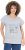 Ulla Popken Long Beach Lettering Cap Sleeve Tee Light Grey Melange - Camisetas estampadas para mujer - 