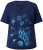 Ulla Popken Marine Print Short Sleeve Tee Ink Blue - Camisetas estampadas para mujer - 