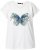Ulla Popken Free Spirit Butterfly Cap Sleeve Graphic Tee Off-White - Camisetas estampadas para mujer - 