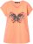 Ulla Popken Free Spirit Butterfly Cap Sleeve Graphic Tee Coral - Camisetas estampadas para mujer - 