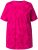 Ulla Popken Feather Print Short Sleeve V-Neck Tee Berry - Camisetas estampadas para mujer - 