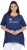 Ulla Popken Sunset Lettering Short Sleeve Graphic Tee Ink Blue - Camisetas estampadas para mujer - 