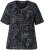 Ulla Popken Abstract Animal Print Short Sleeve Tee Black - Camisetas estampadas para mujer - 