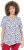 Ulla Popken Bow Print Short Sleeve Pointed Hem Tee Snow White - Camisetas estampadas para mujer - 