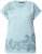 Ulla Popken Textured Paisley Motif Cap Sleeve Tee Light Moss Green - Camisetas estampadas para mujer - 