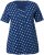 Ulla Popken Tile Print Short Sleeve Pleated Tee Dark Blue - Camisetas estampadas para mujer - 