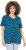Ulla Popken Tile Print Short Sleeve Pleated Tee Teal - Camisetas estampadas para mujer - 