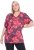 Ulla Popken Quick Drying Flower Print Short Sleeve Tee Dark Cherry - Camisetas estampadas para mujer - 