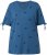 Ulla Popken Bow Print Split Sleeve Tee Indigo Denim - Camisetas estampadas para mujer - 