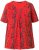 Ulla Popken Letter Print Short Sleeve Tee Red - Camisetas estampadas para mujer - 