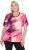 Ulla Popken Cutout Abstract Print Short Sleeve Tee Hibiscus Red - Camisetas estampadas para mujer - 