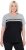 Ulla Popken Nostalgic Escape Performance T-Shirt Black - Camisetas estampadas para mujer - 