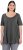 Ulla Popken Essential Front Pleat Tee Graphite Grey - Camisetas - 