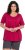 Ulla Popken Essential Front Pleat Tee Dark Raspberry - Camisetas - 