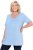Ulla Popken Essential Front Pleat Tee Light Blue - Camisetas - 