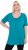 Ulla Popken Essential Front Pleat Tee Teal - Camisetas - 