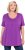 Ulla Popken Essential Front Pleat Tee Purple - Camisetas - 