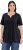Ulla Popken Essential Notch Neck Stretch Tee Black - Camisetas - 