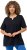 Ulla Popken Essential Notch Neck Stretch Tee Navy Blue - Camisetas - 
