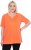 Ulla Popken Essential Notch Neck Stretch Tee Coral Pink - Camisetas - 