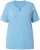 Ulla Popken Essential Notch Neck Stretch Tee Light Teal - Camisetas - 