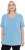 Ulla Popken Essential Notch Neck Stretch Tee Light Teal - Camisetas - 
