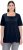 Ulla Popken Essential Square Neck Stretch Tee Navy Blue - Camisetas - 