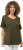 Ulla Popken Double Layer Rounded V-Neck Slim Fit Tee Forest Green - Camisetas - 