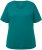 Ulla Popken Double Layer Rounded V-Neck Slim Fit Tee Dark Emerald - Camisetas - 