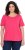 Ulla Popken Double Layer Rounded V-Neck Slim Fit Tee Dark Pink - Camisetas - 