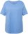 Ulla Popken Double Layer Rounded V-Neck Slim Fit Tee Cloud Blue - Camisetas - 