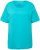 Ulla Popken Double Layer Rounded V-Neck Slim Fit Tee Deep Aqua - Camisetas - 