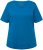 Ulla Popken Double Layer Rounded V-Neck Slim Fit Tee Medium Blue - Camisetas - 