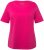 Ulla Popken Double Layer Rounded V-Neck Slim Fit Tee Fuchsia Pink - Camisetas - 